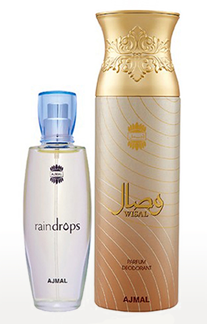Ajmal Raindrops EDP Floral Chypre Perfume 50ml + Bastion EDP Woody Aromatic  – RUBNIC