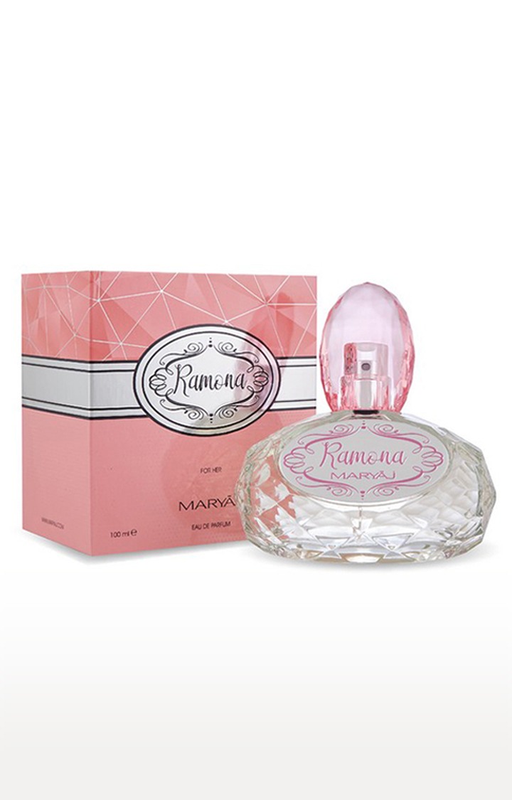 Maryaj Ramona Eau De Parfum Perfume 100ml for Women and Ajmal Silver Shade Homme Deodorant Fragrance 200ml for Men
