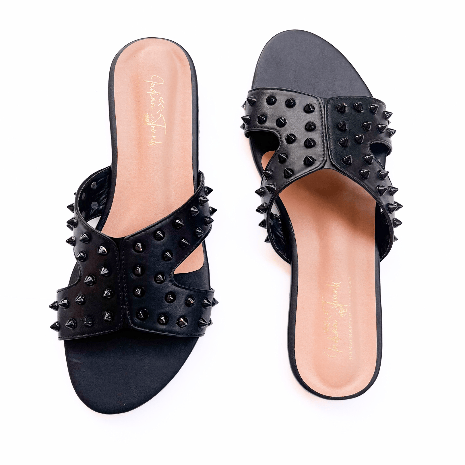 Spiked Studs Casual Flats - Black