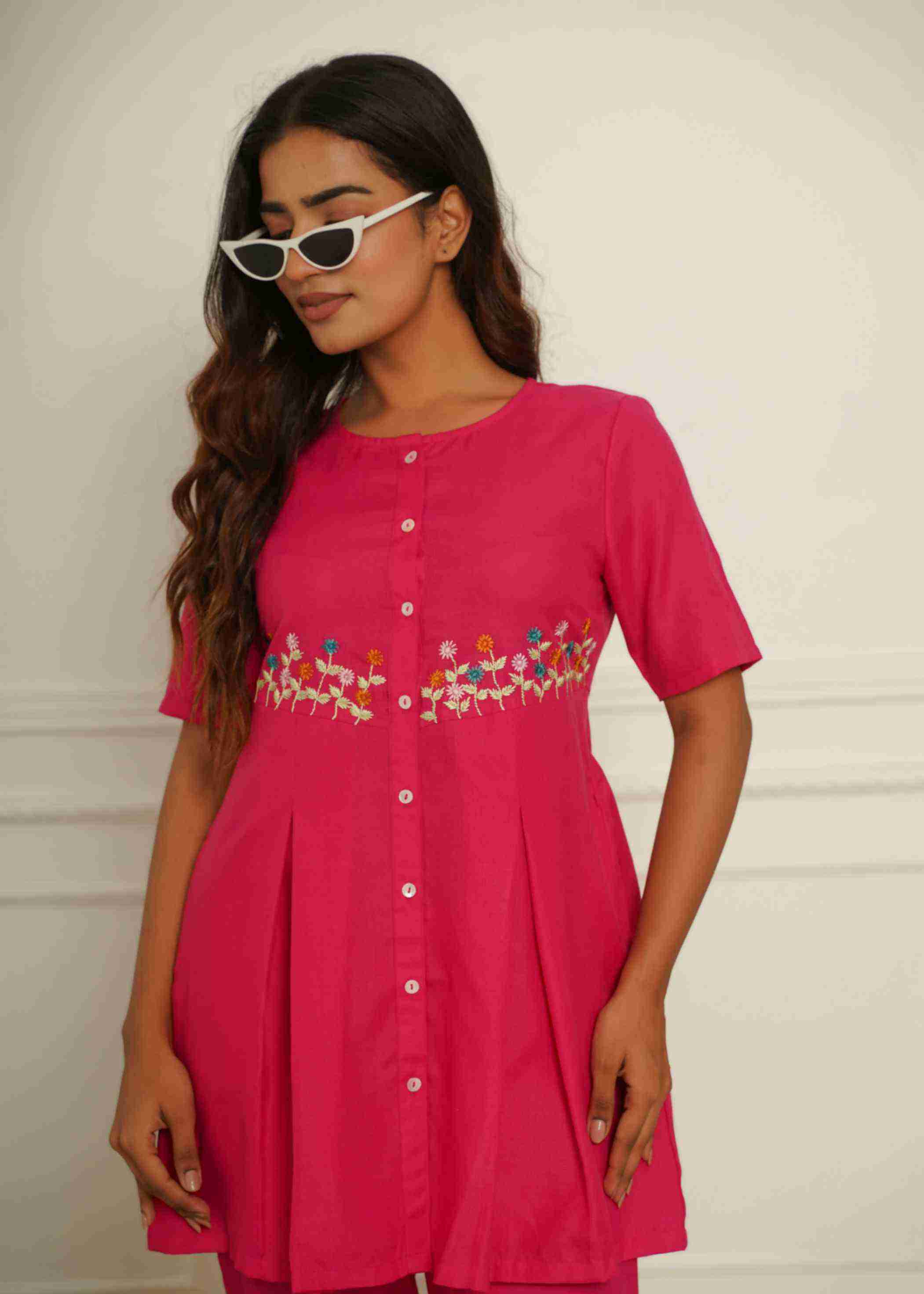 COTTON BLENDED  EMBRODIERED CO-ORD SET