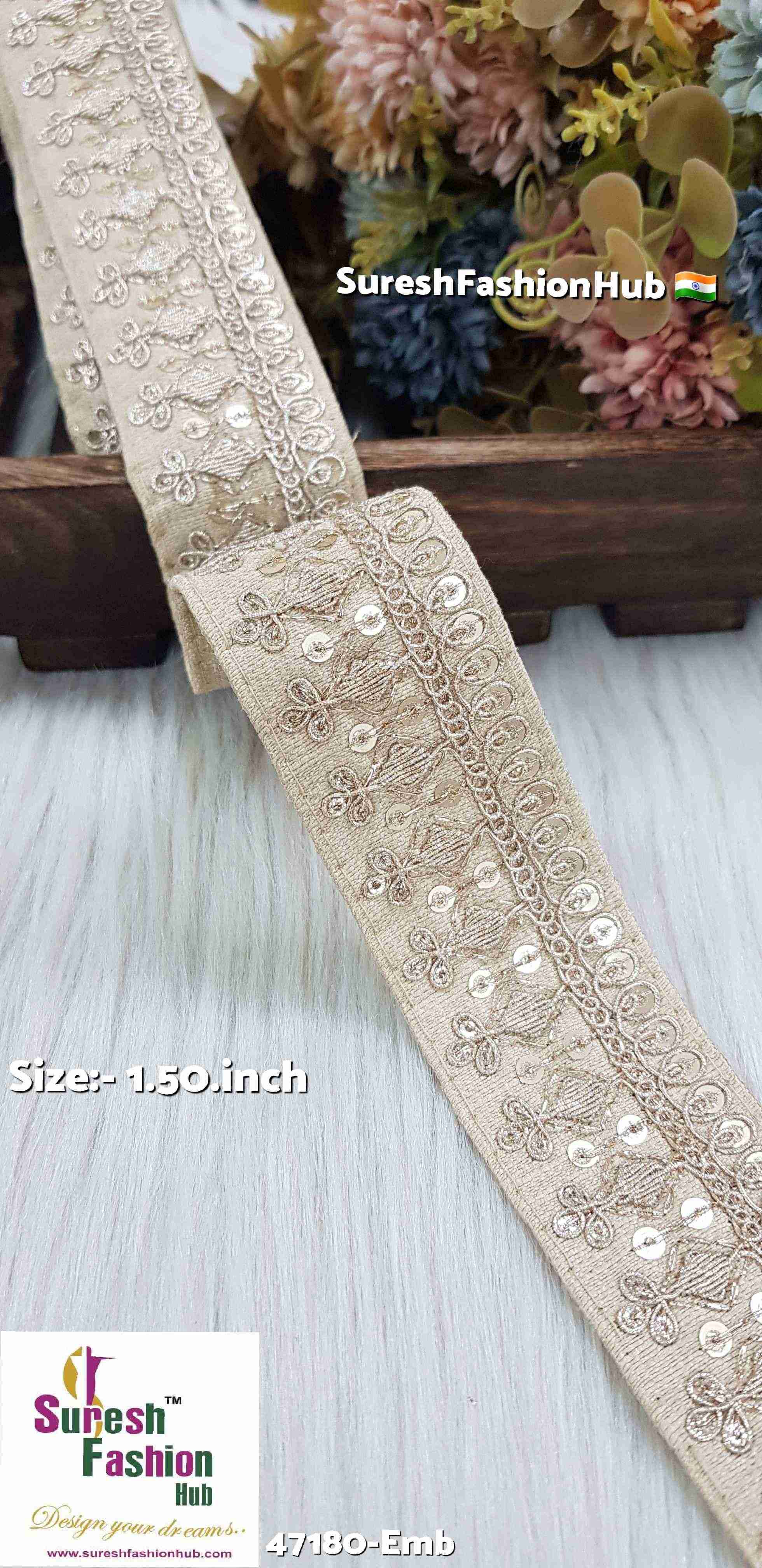 Dark Beige Royal Elegance Embroidered Lace