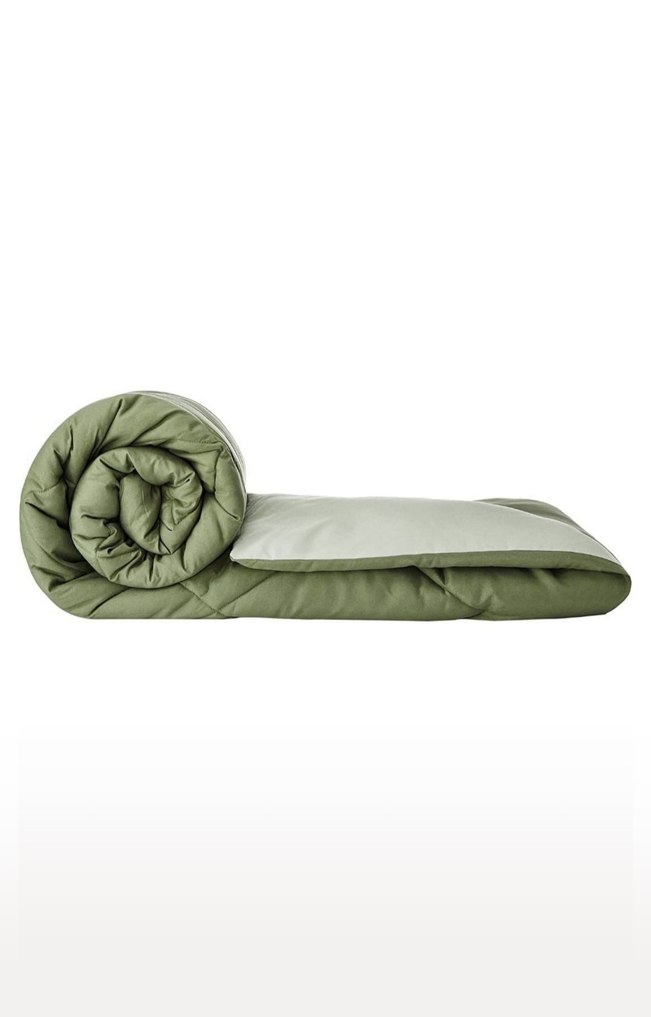 Sita Fabrics | Sita Fabrics Microfiber Light Weight Super Soft Double Bed Solid Reversible AC Comforter| Green| 150 GSM - (90x100 Inches) 0