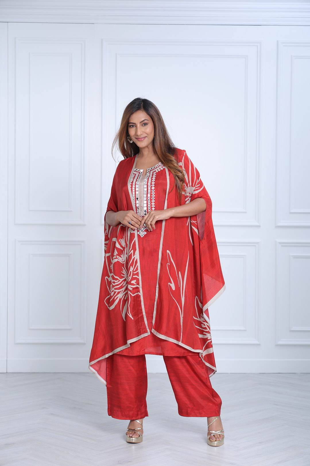 Rust Cape Kurta Set