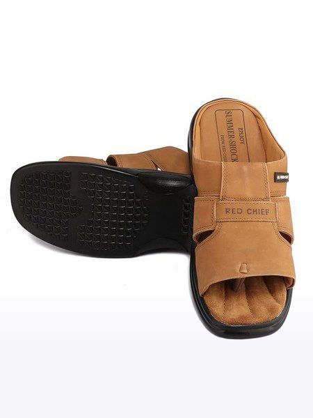 Red chief leather chappal top