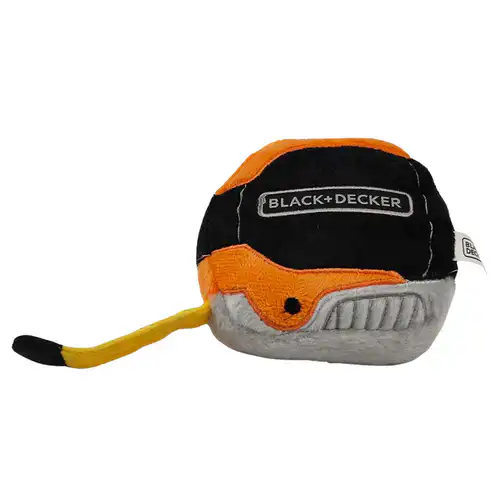 Black Plus Decker 3D Ballistic Toy, Plush Tape Measure (11.43cm x 11.43cm x 6.35cm)