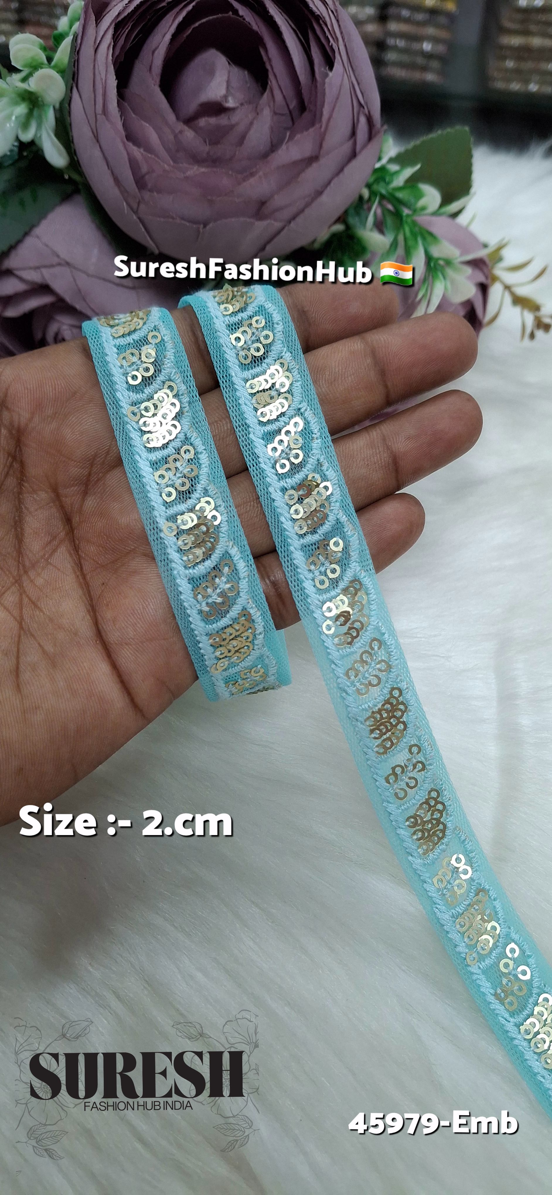 Sea Green Tone-on-Tone Net Embroidery Lace