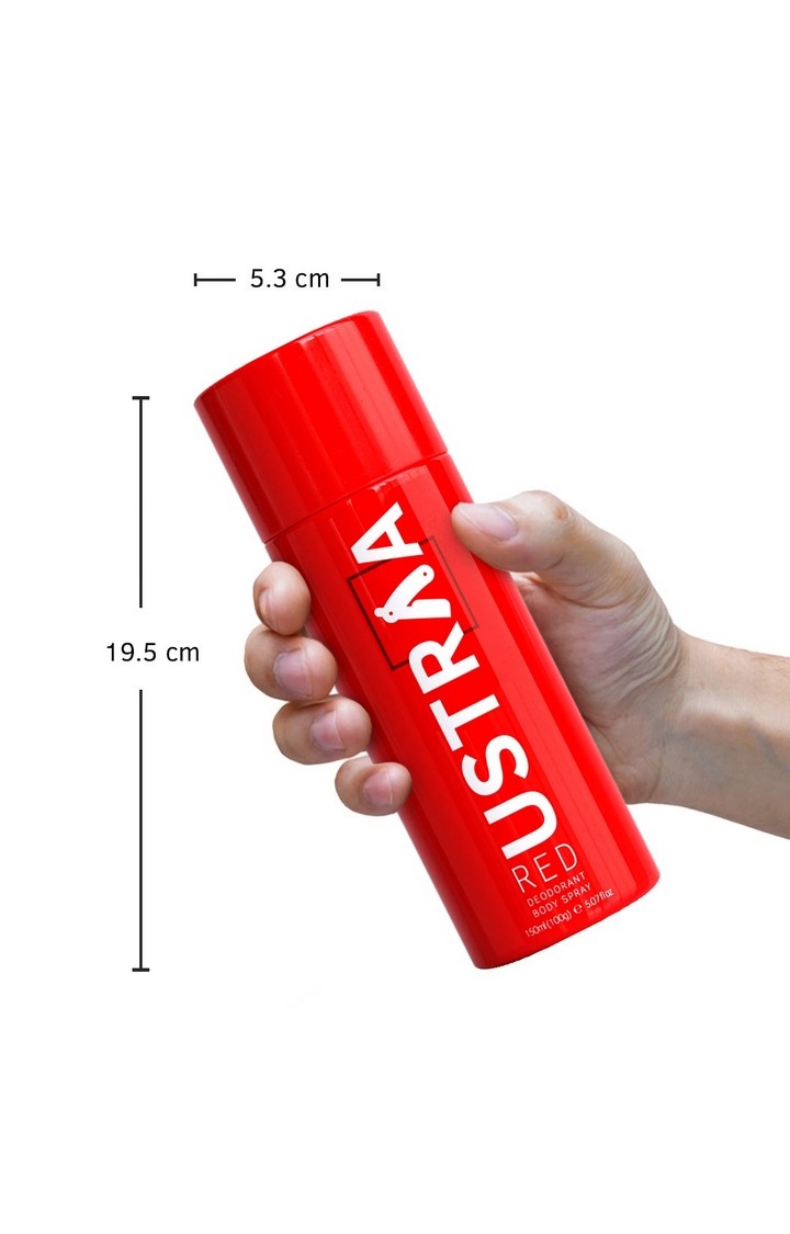Ustraa | Ustraa Red Deodorant Body Spray, 150 ml- Set Of 3 7