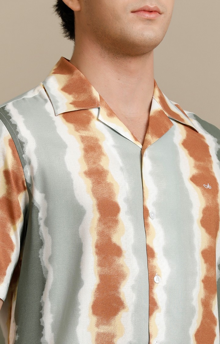 Men's Multicolor Cotton Printed Casual Shirt