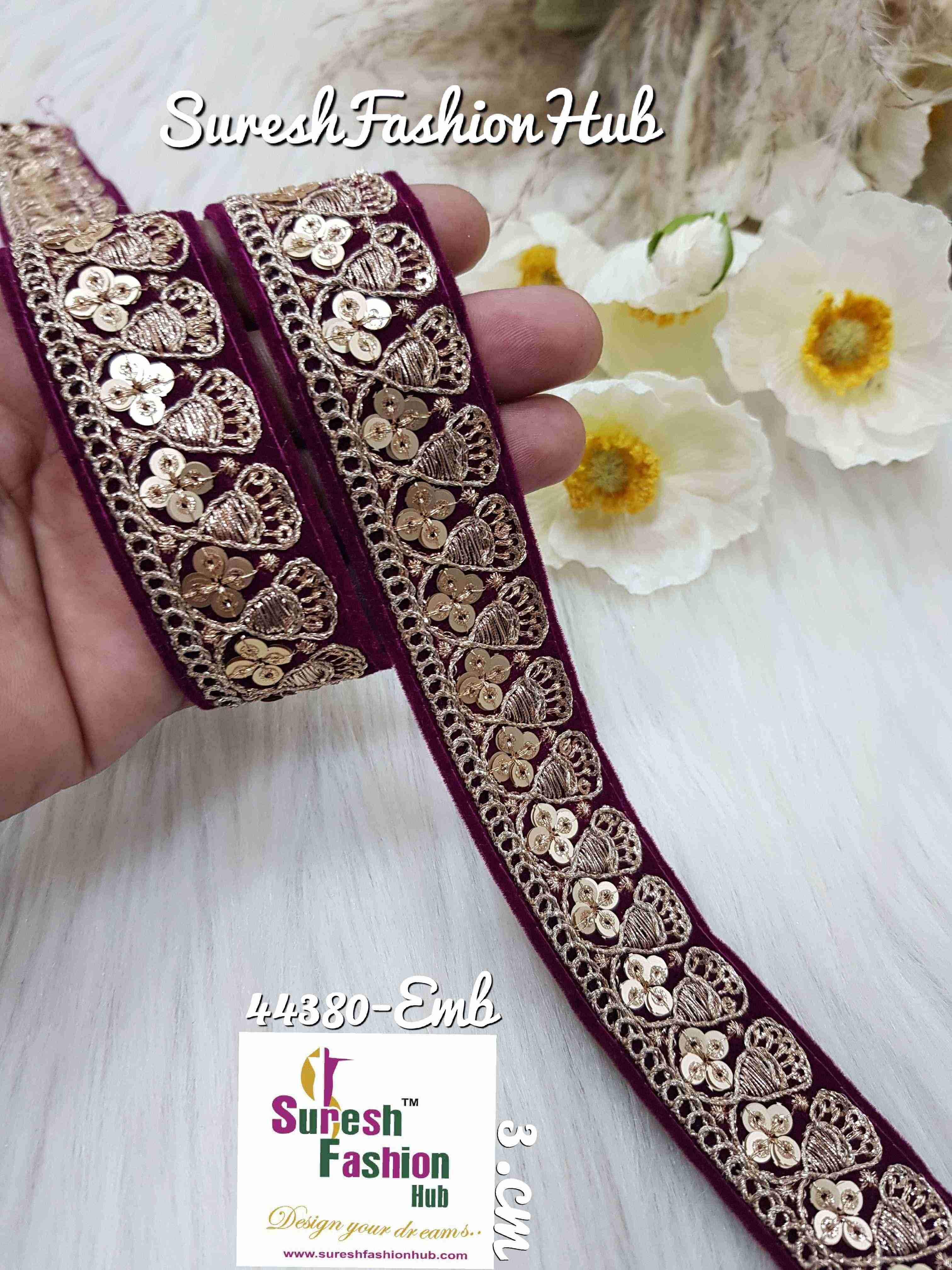 Dreamy Wine Embroidered Trim