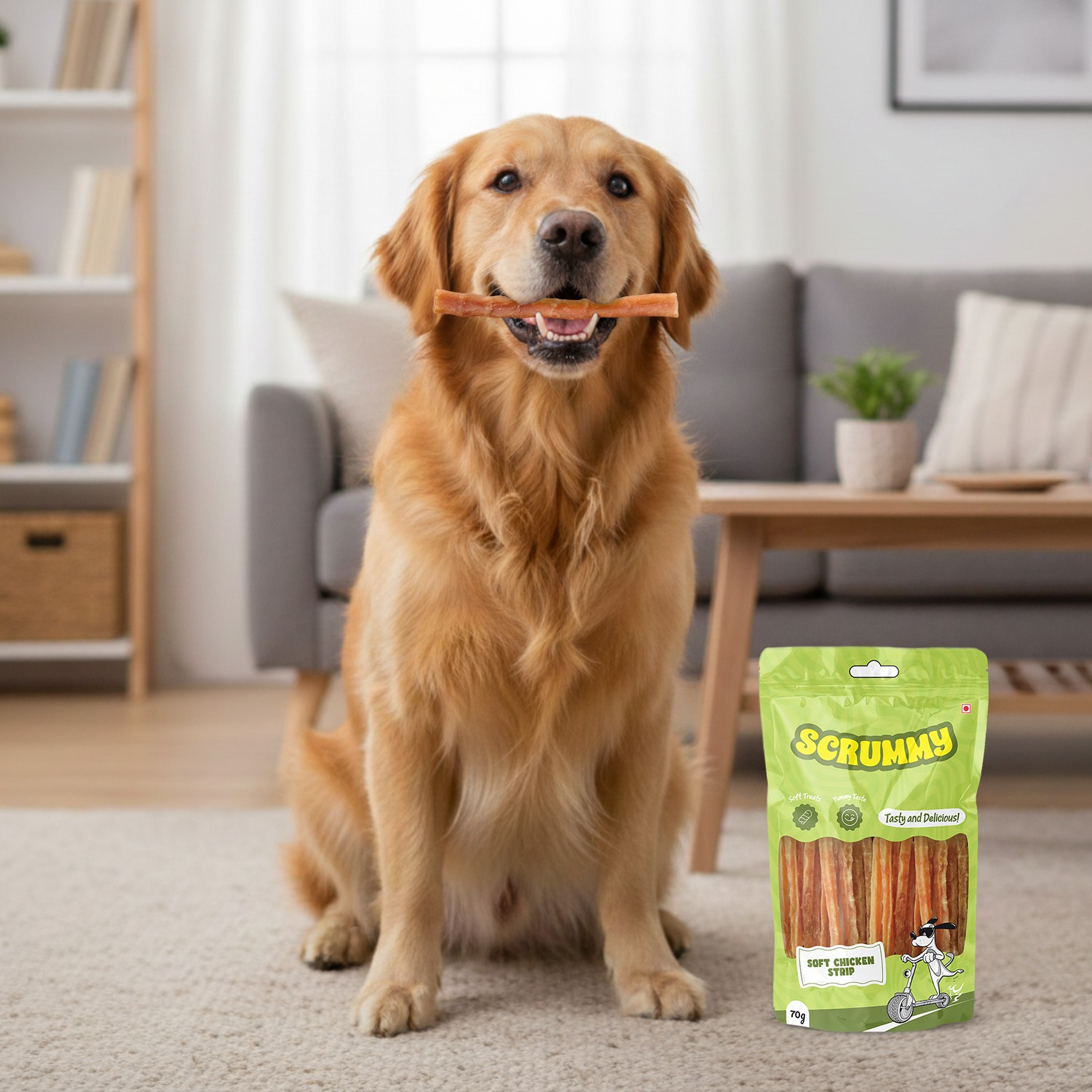 Scrummy Soft Chicken Strips Dog Treats 70g
