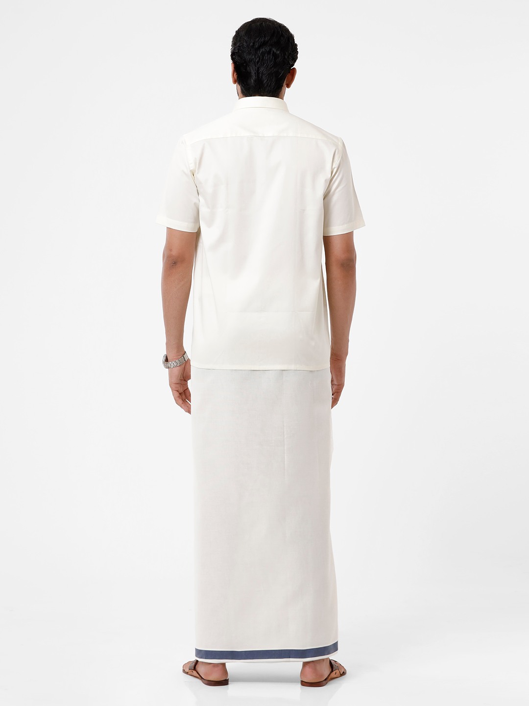Ramraj Cotton Dhoti for Men  Navy Border