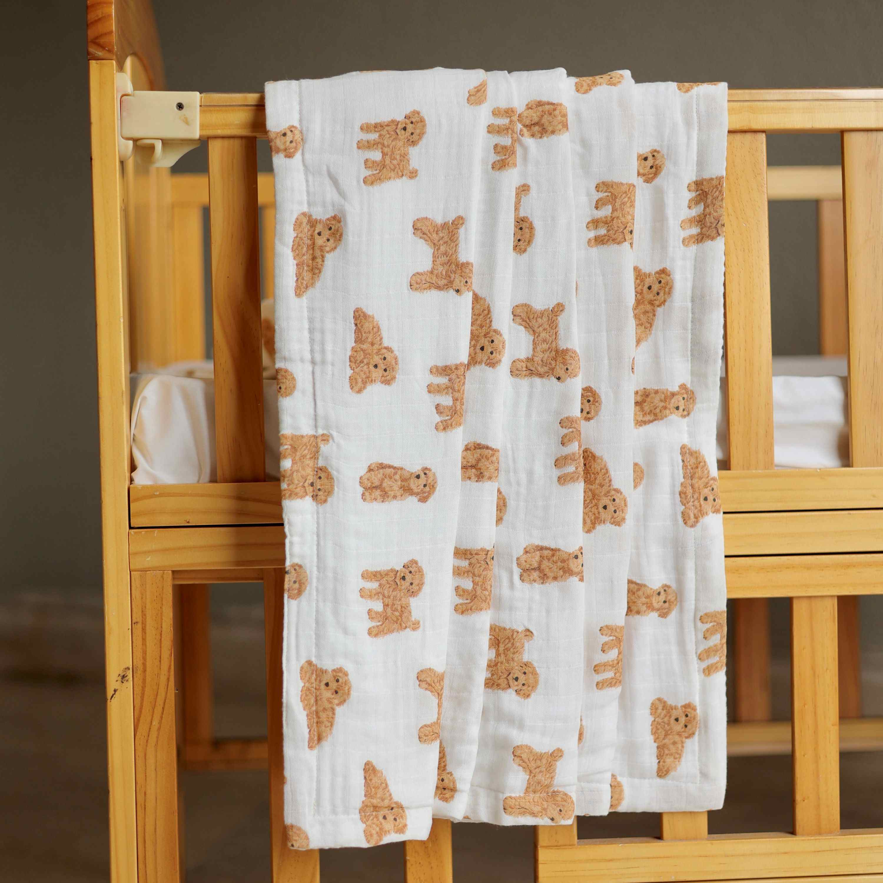 Poodle Playtime Muslin Blanket