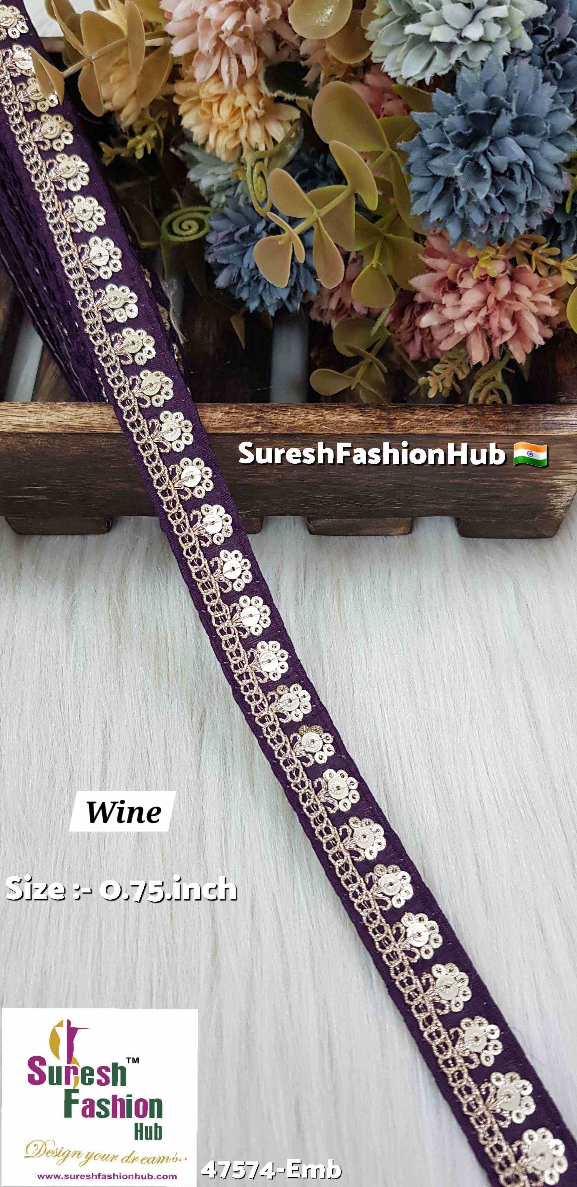 Embroidery Wine Bliss Surat Silk