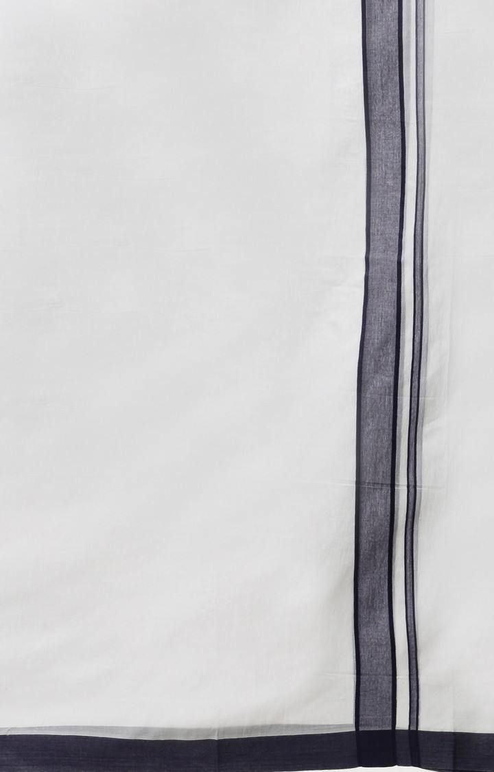 White Solid Black Border Dhotis