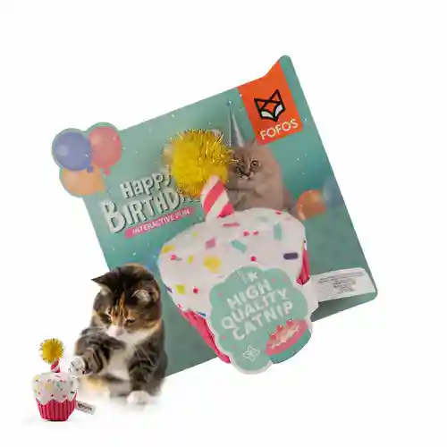 Barkbutler Fofos Birthday Cake Toy for Cats