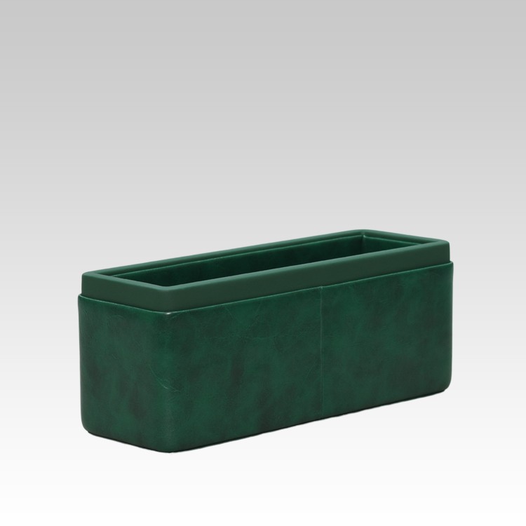 Pen/Pencil Holder | Faux Leather | Rectangular Large | Moderno | Olive Green