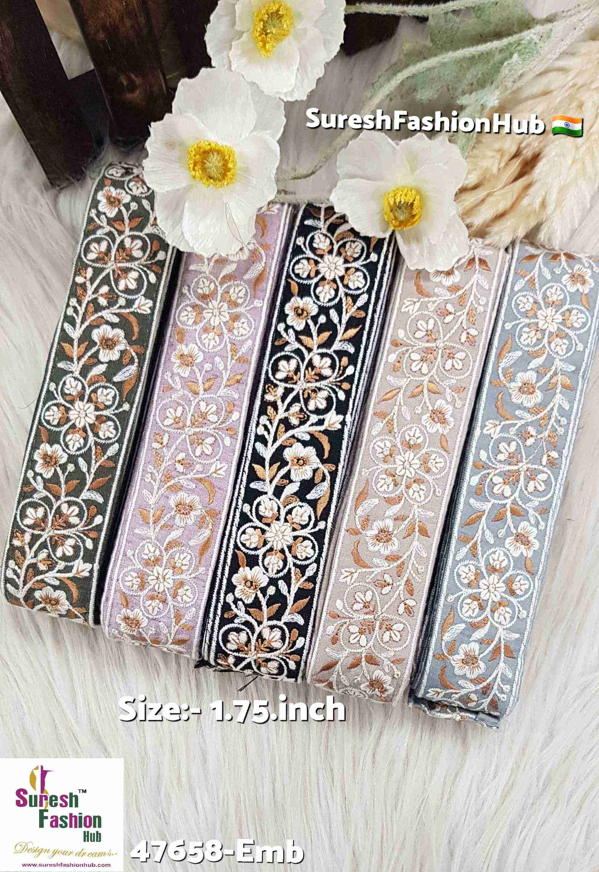 Light Brown Ivory Bloom Floral Embroidery Lace