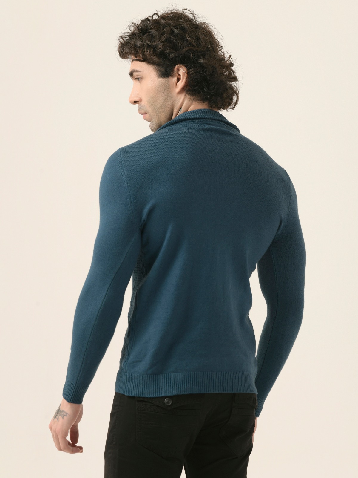ALBION Mens Winter Blue Sweaters