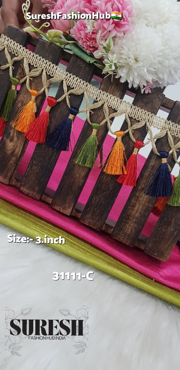 Midnight Cascade Jhalar Fringe Lace – 31111-C