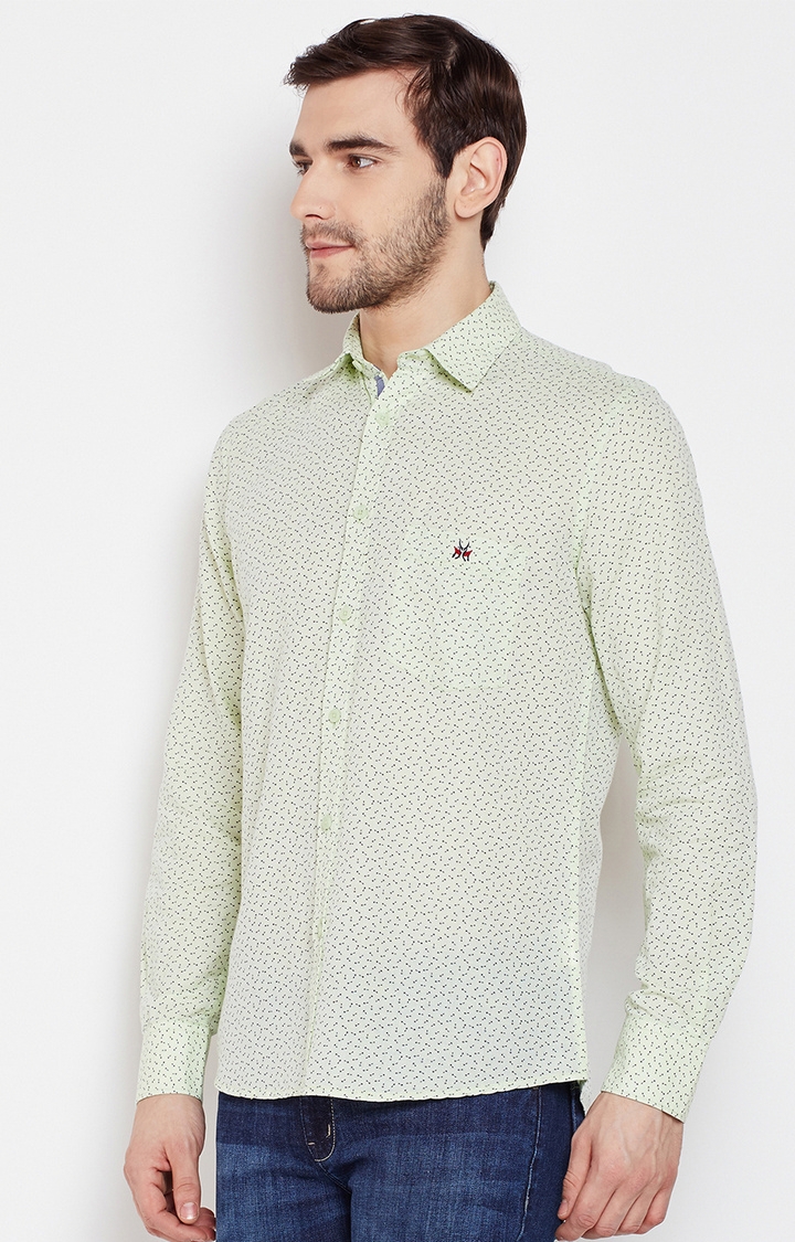 Crimsoune Club | Green Printed Casual Shirt 2