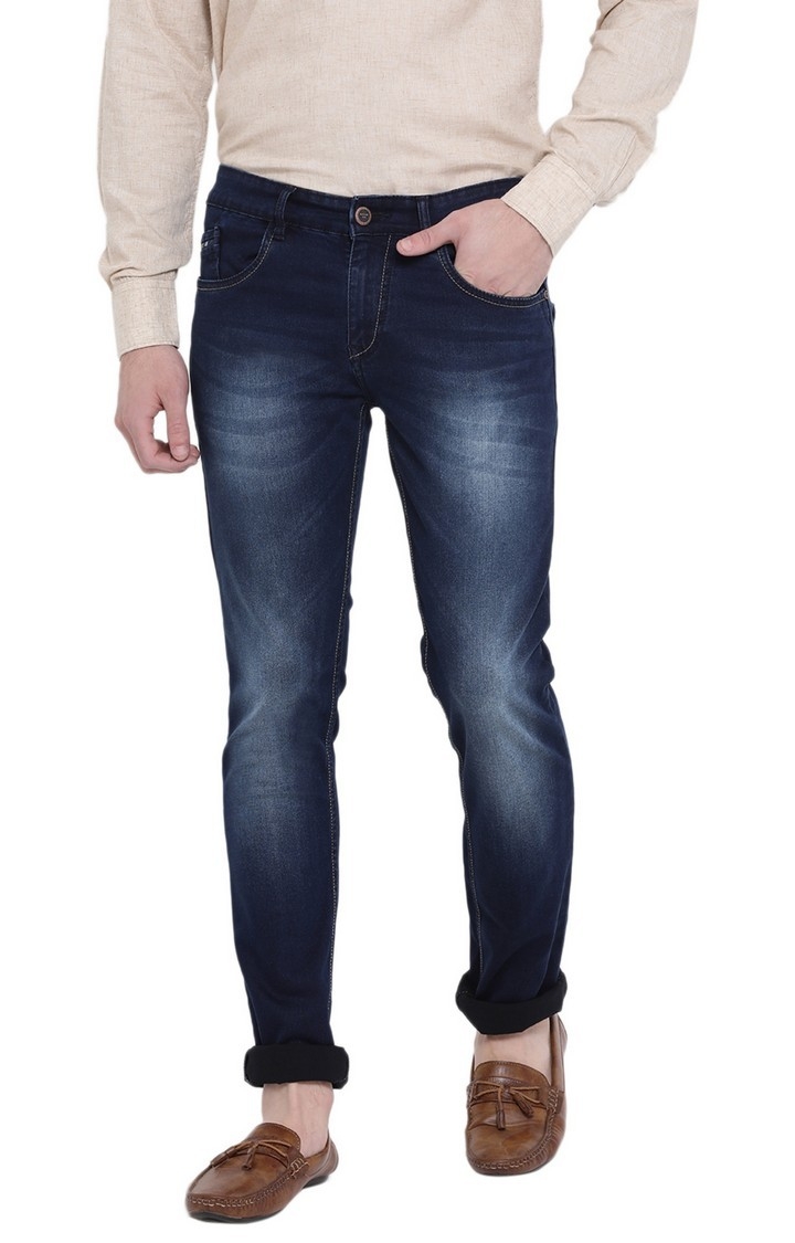 Crimsoune Club | Blue Solid Tapered Jeans 0