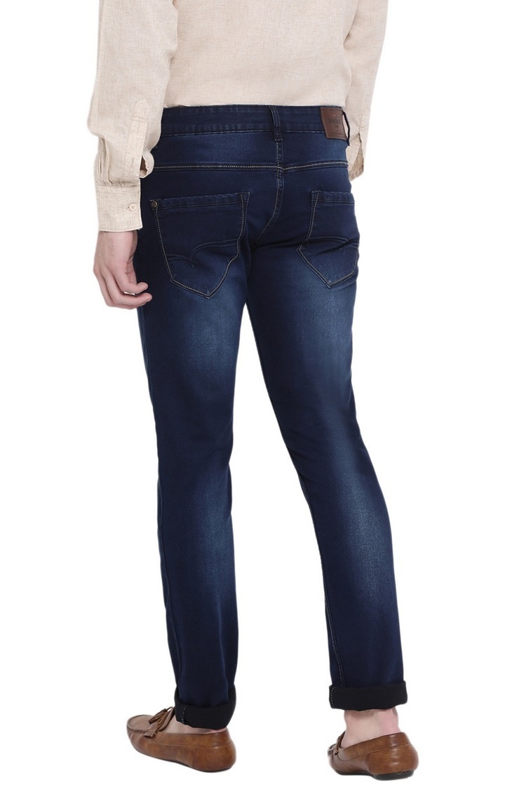 Crimsoune Club | Blue Solid Tapered Jeans 3