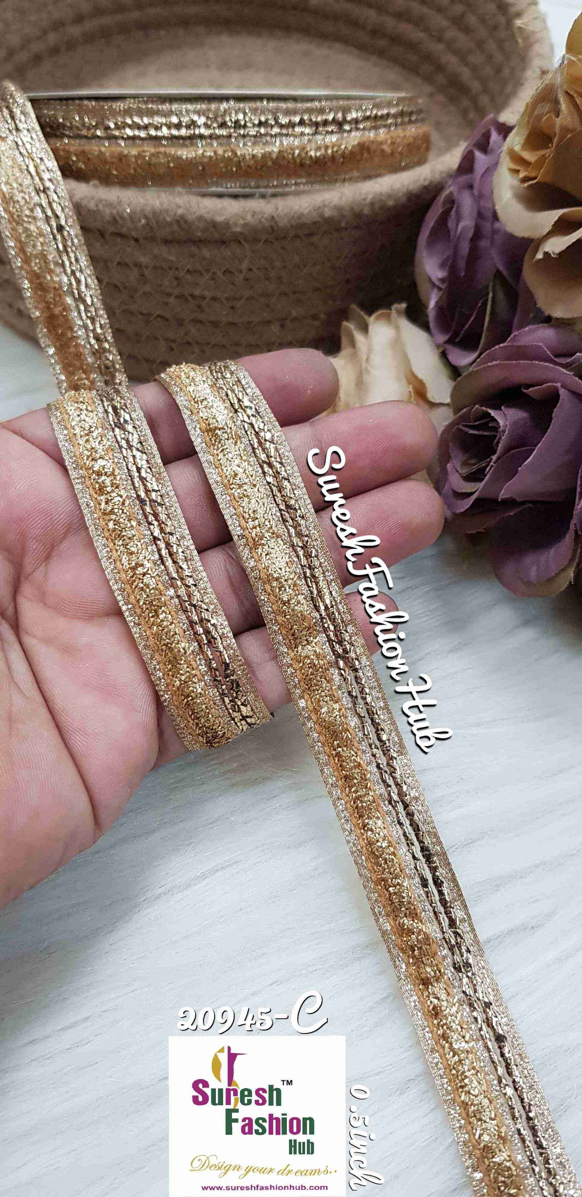 Lustrous Pearl  Zari Border Bands