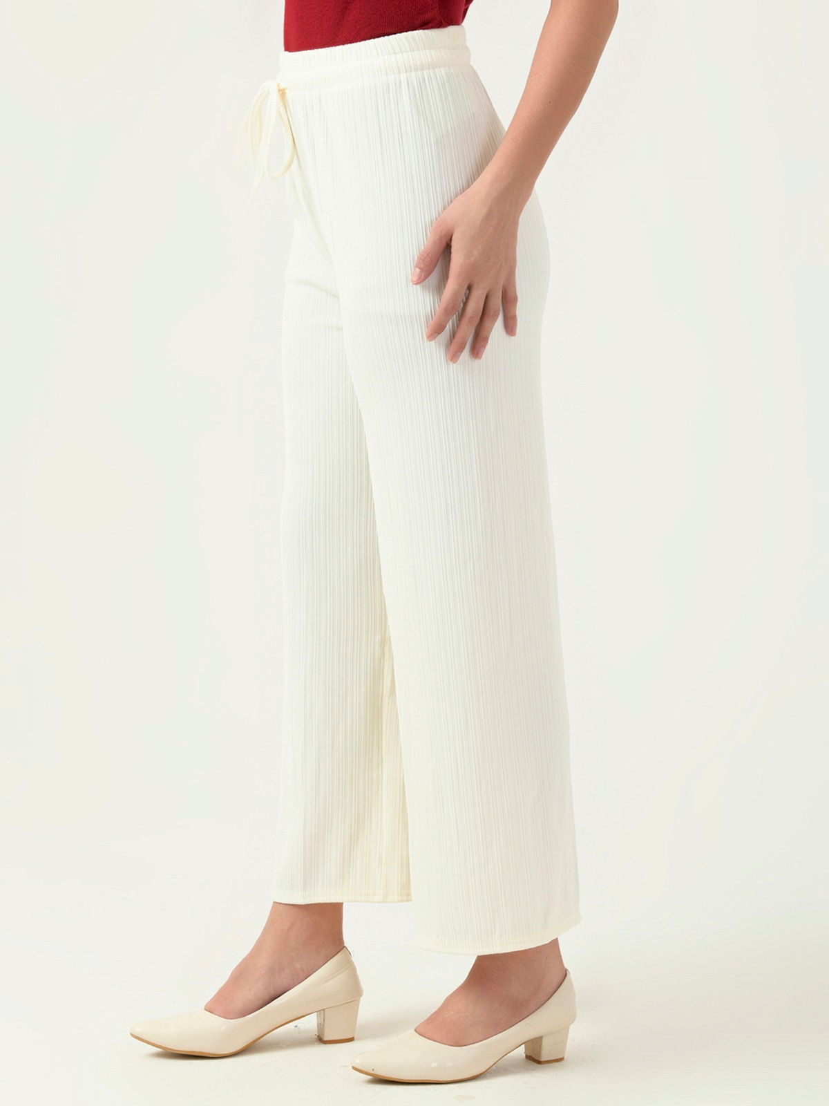 Albion Women Smart Premium Cream Trousers