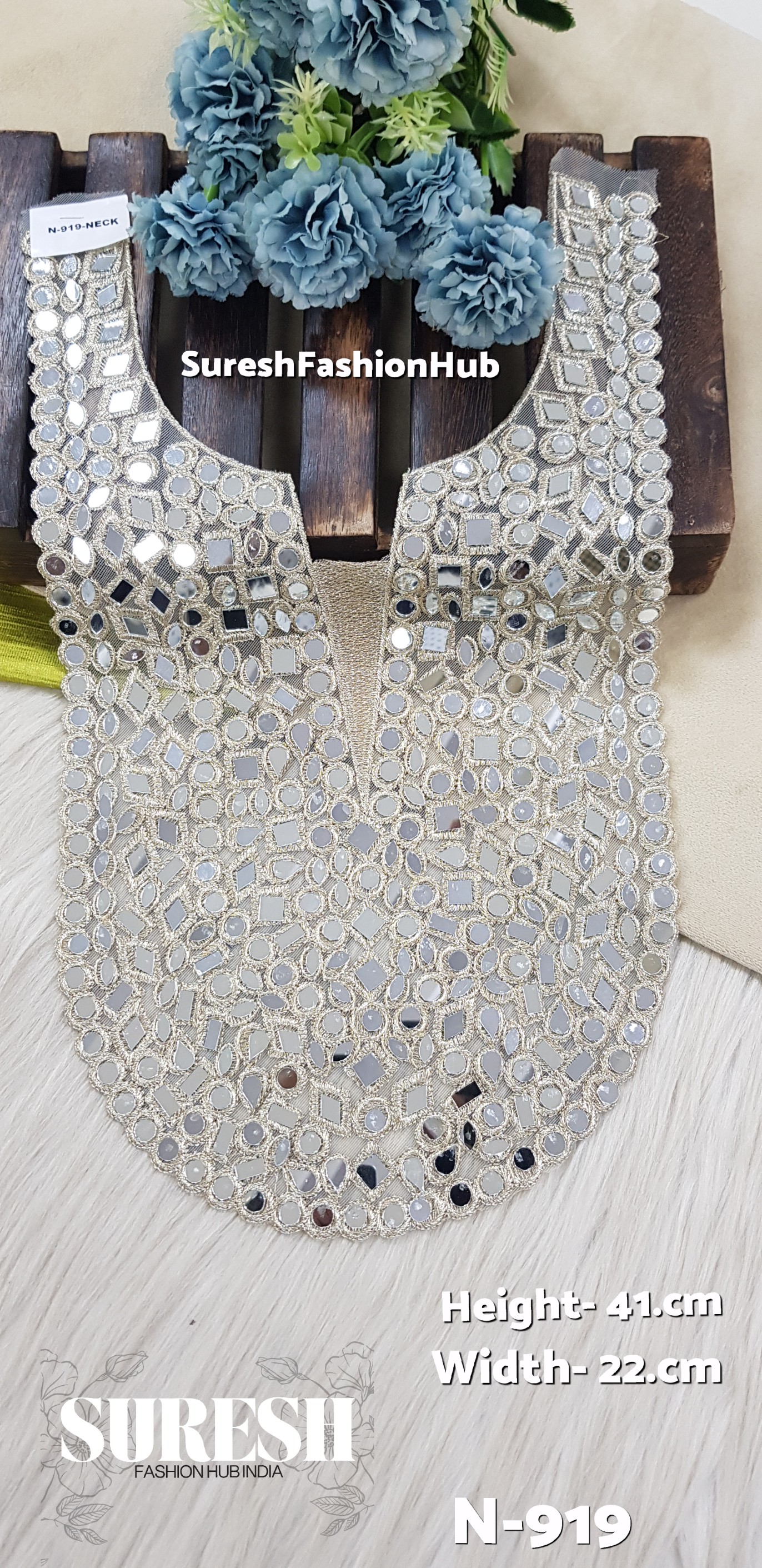 N-919 Pearl Geometric Net Neck Design
