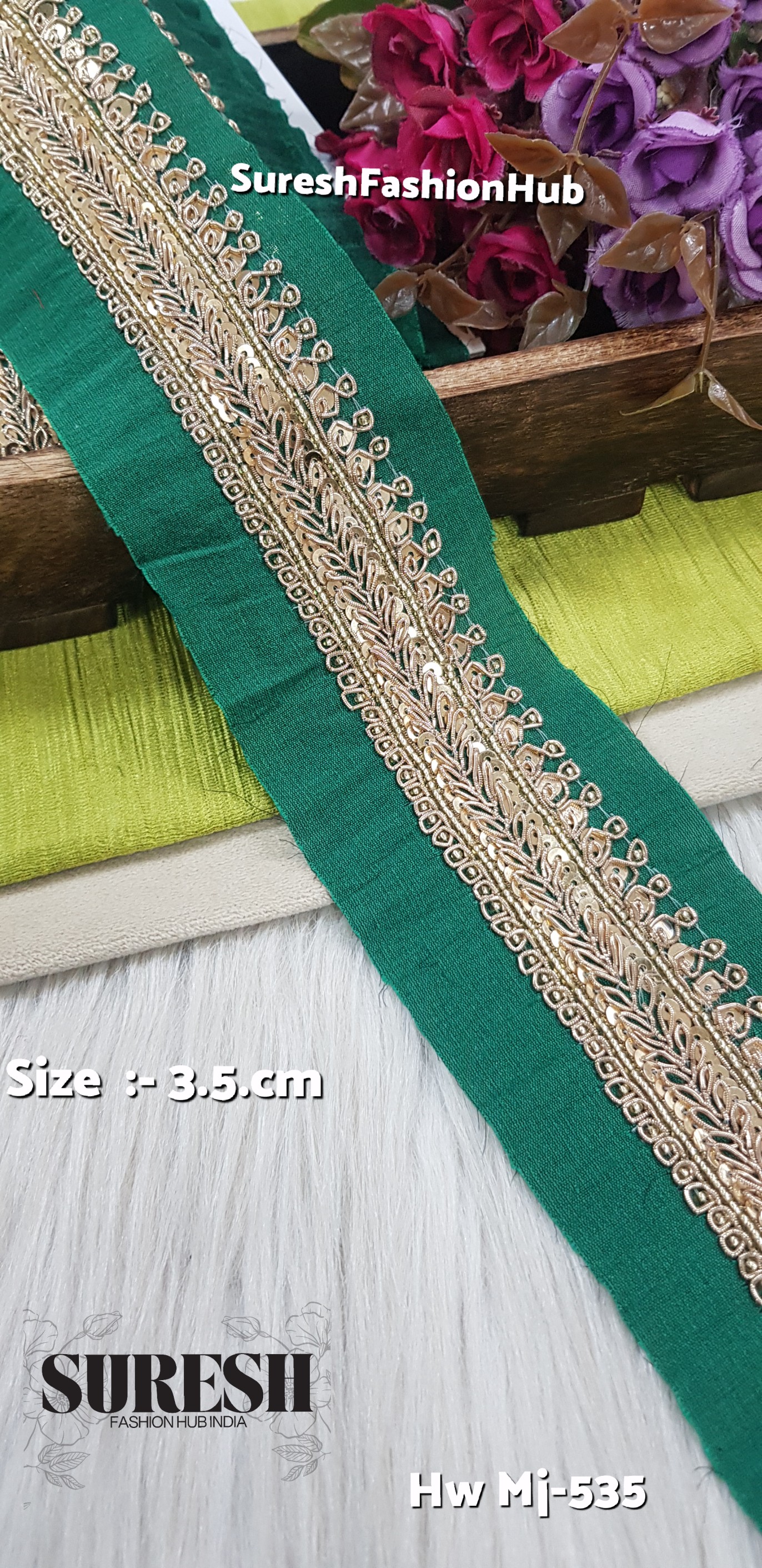 Handmade decorative Green Ribbon HW MJ-535