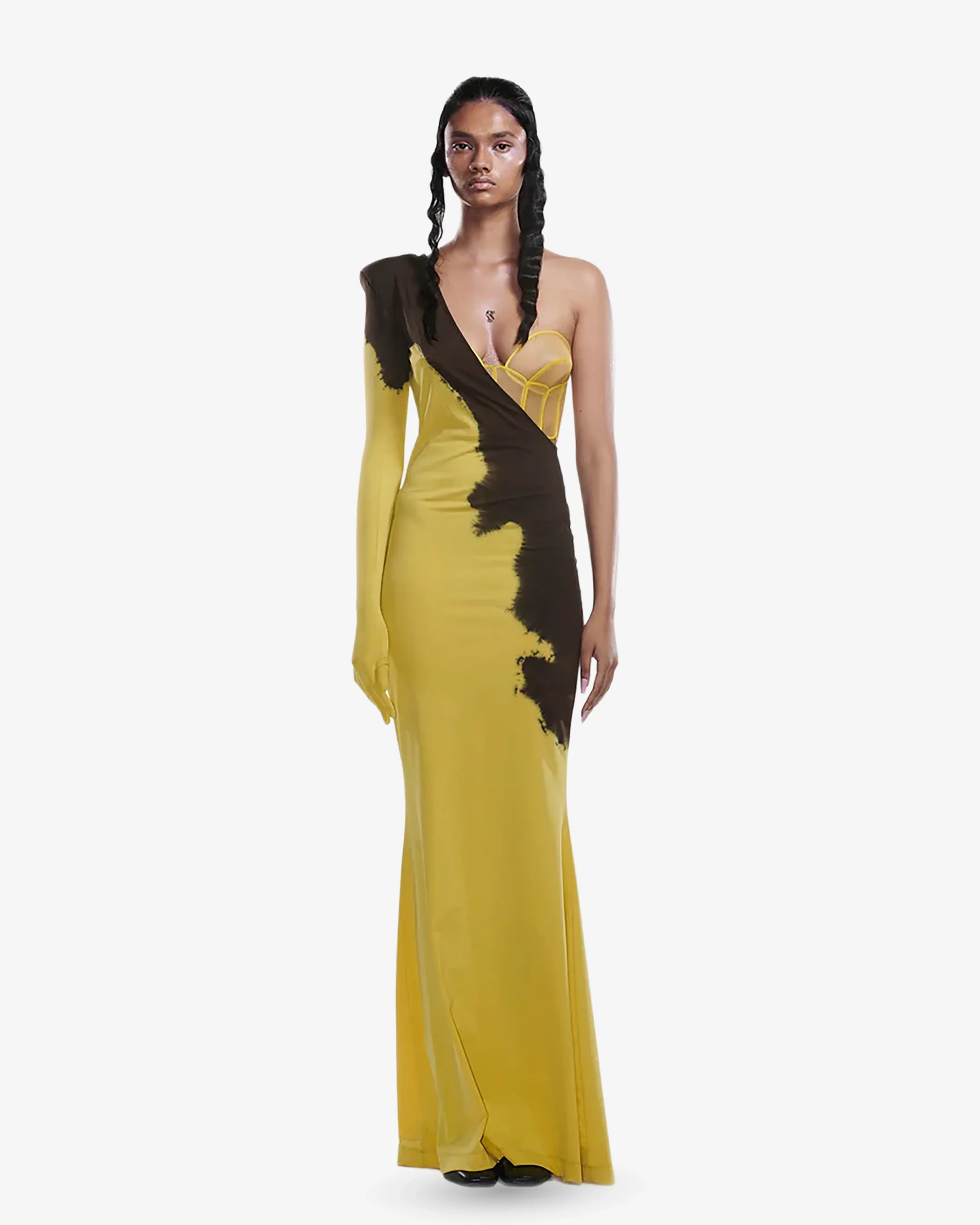 One-Shoulder Tie-Dye Dress