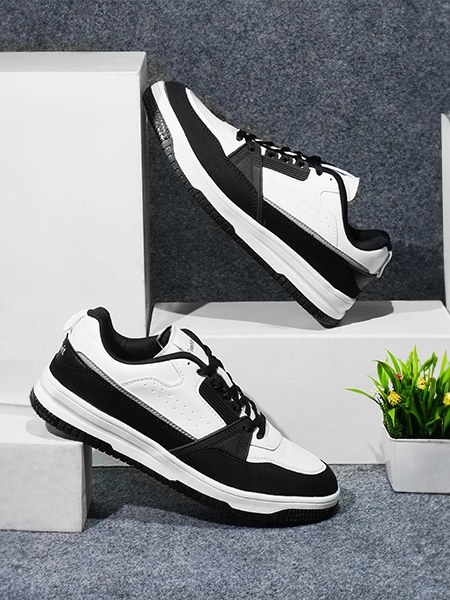 Men's Black Synthetic Sneakers
