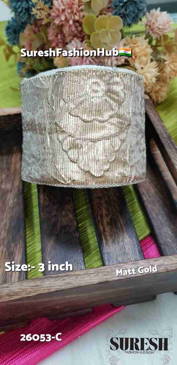 Matt Finish Machine Made Gota Lumpi Lace – Design 26053-C