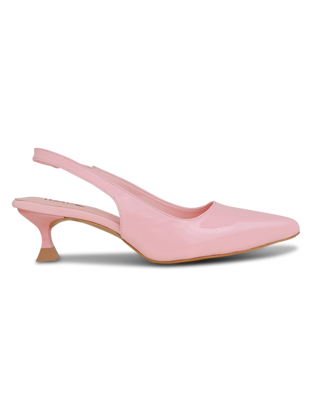 Rose Pink Pointed-Toe Slingback Heels