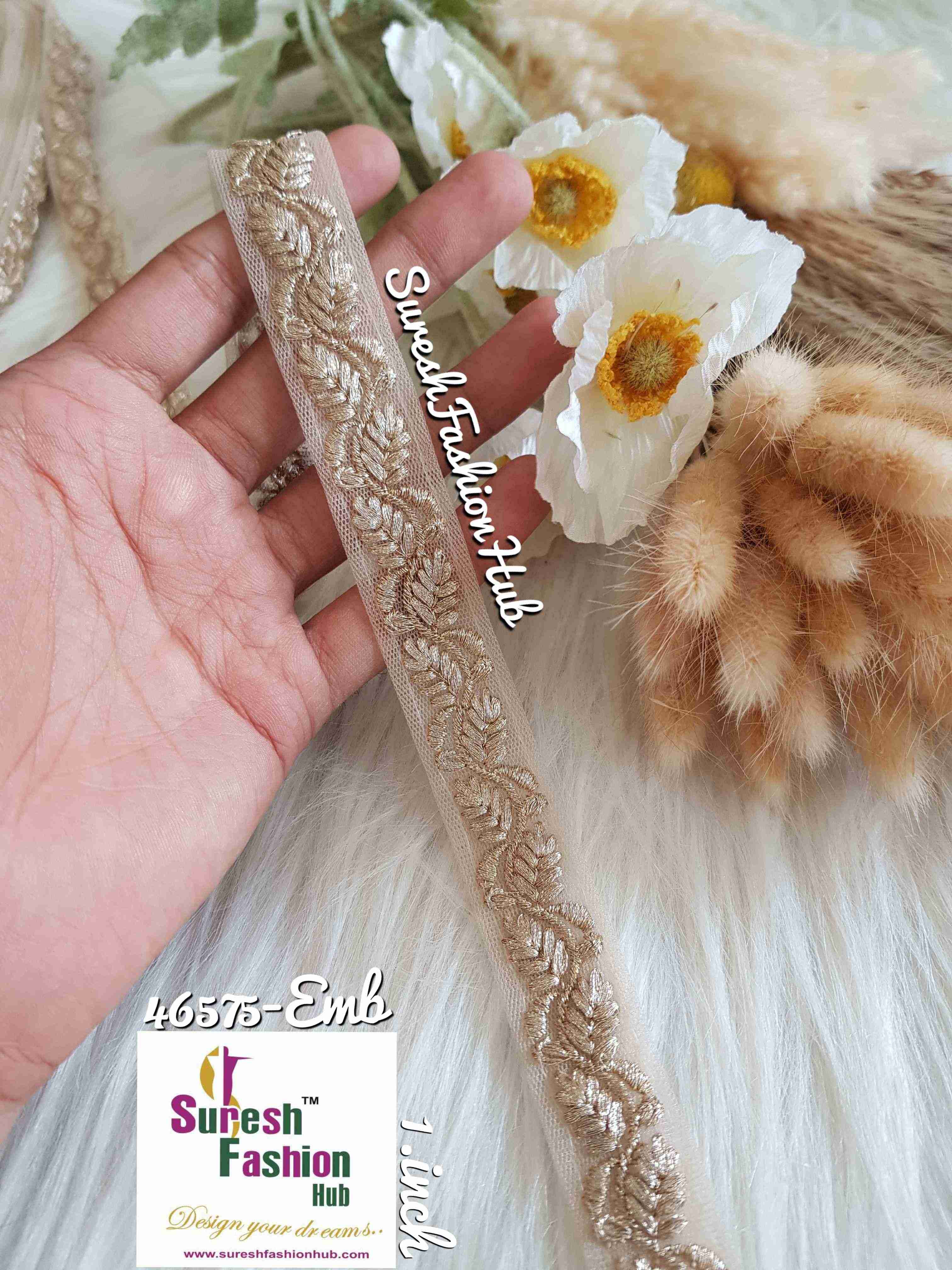 Pearl Leaf Vine Embroidery Lace