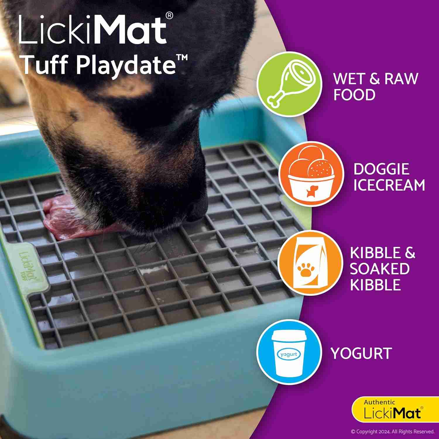 LickiMat Tuff Playdate Slow Feeder for Dogs (Turquoise)