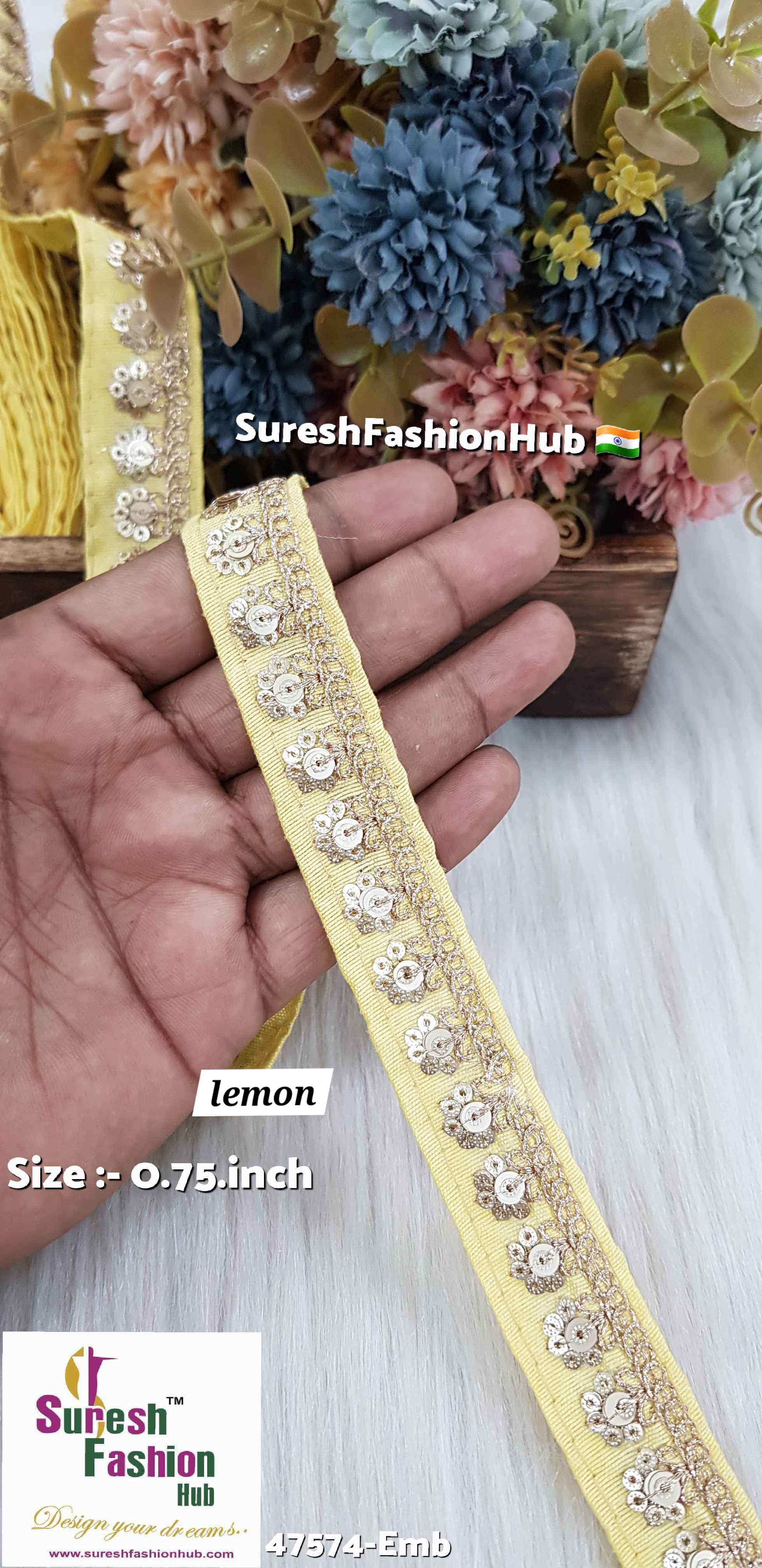 Embroidery Lemon Sunshine Surat Silk