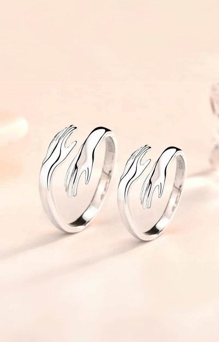 Silver Hug Promise Ring - Adjustable - Anti Tarnish