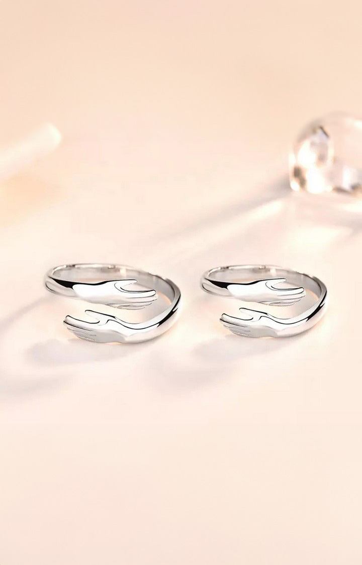 Silver Hug Promise Ring - Adjustable - Anti Tarnish