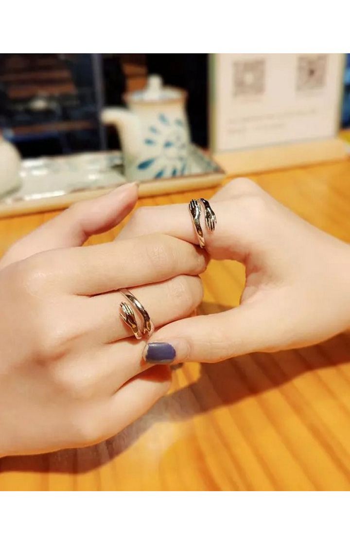 Silver Hug Promise Ring - Adjustable - Anti Tarnish