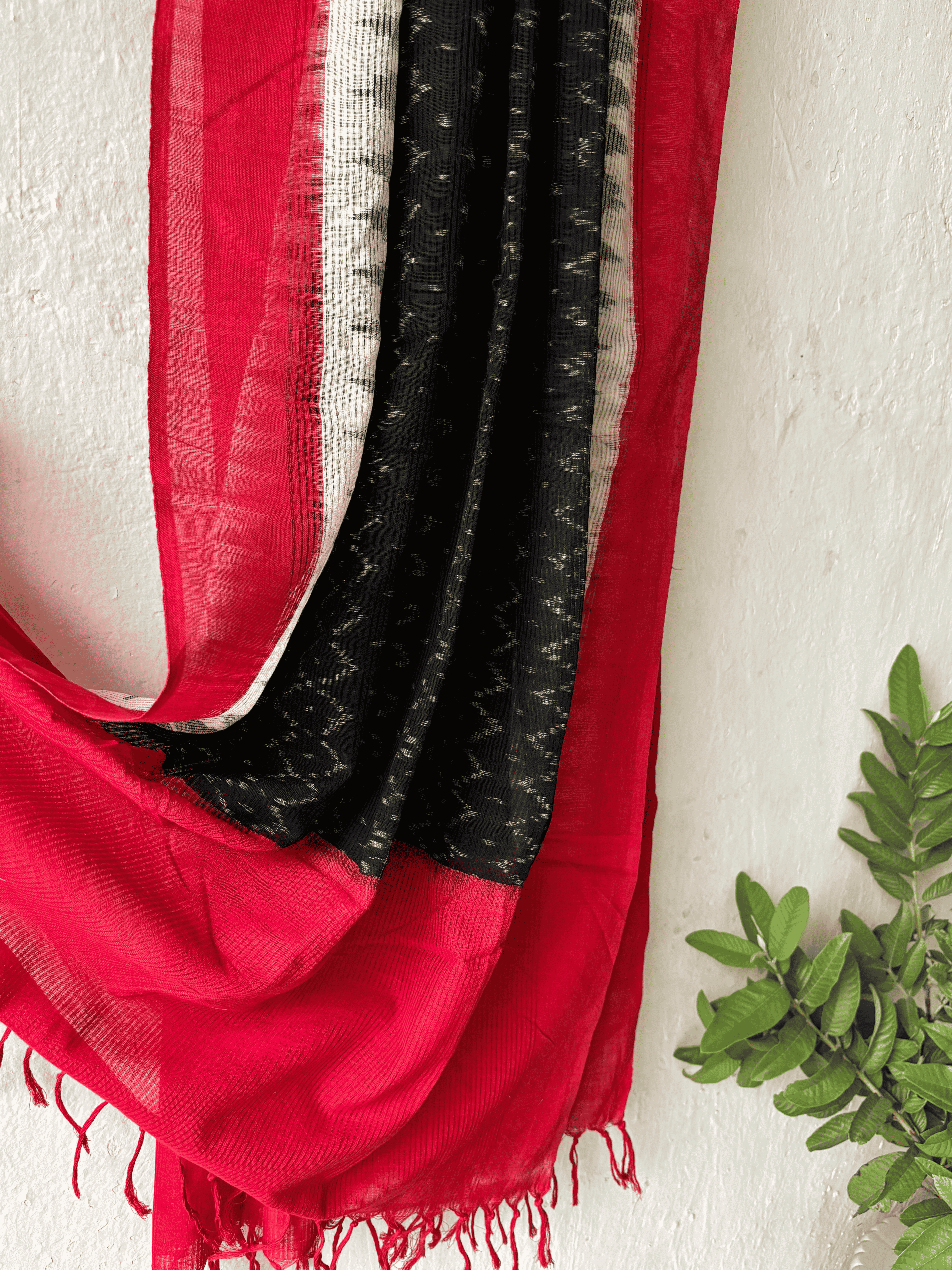 Cotton Black Warp Ikat Duppata
