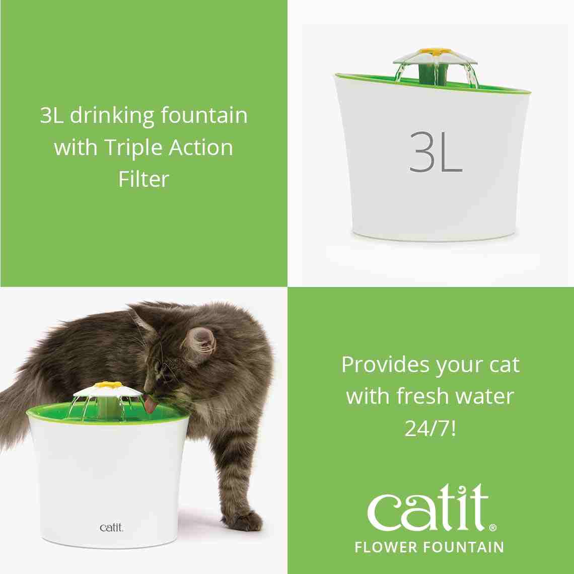Catit Drinking Flower Fountain, 2.5 Litres