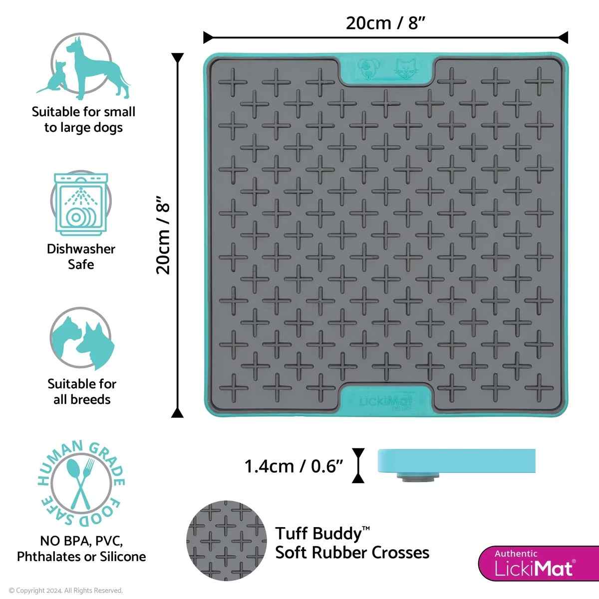 LickiMat Buddy Tuff for Dog Slow Feeder, Turquoise