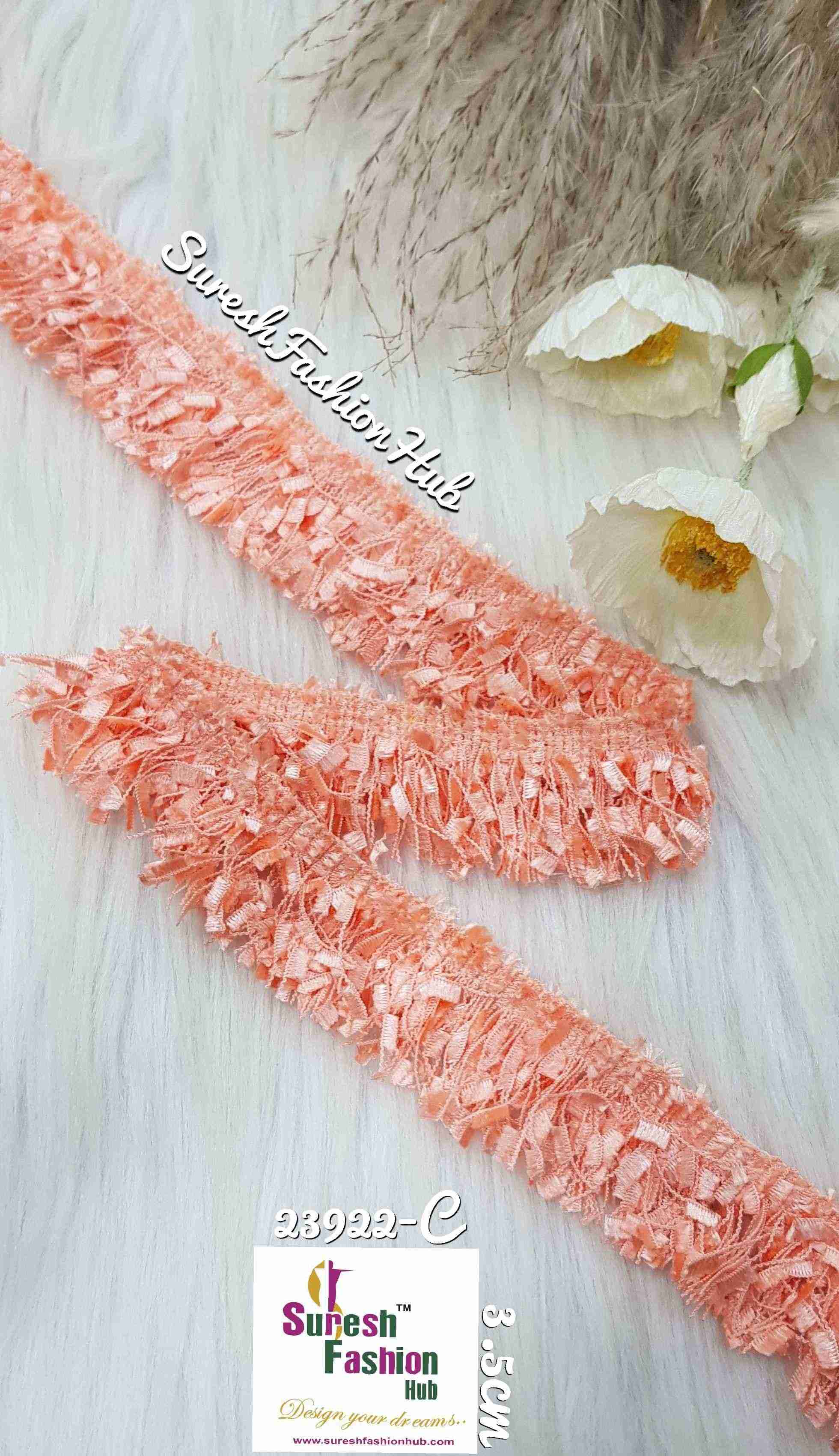 Furry Fringes Peach Trim