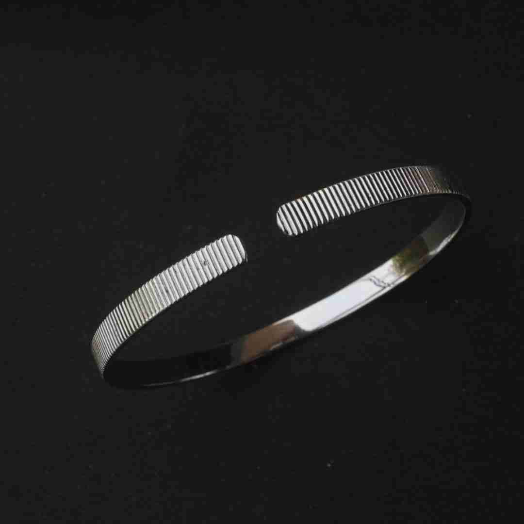 Sterling Silver Ribbed Cuff