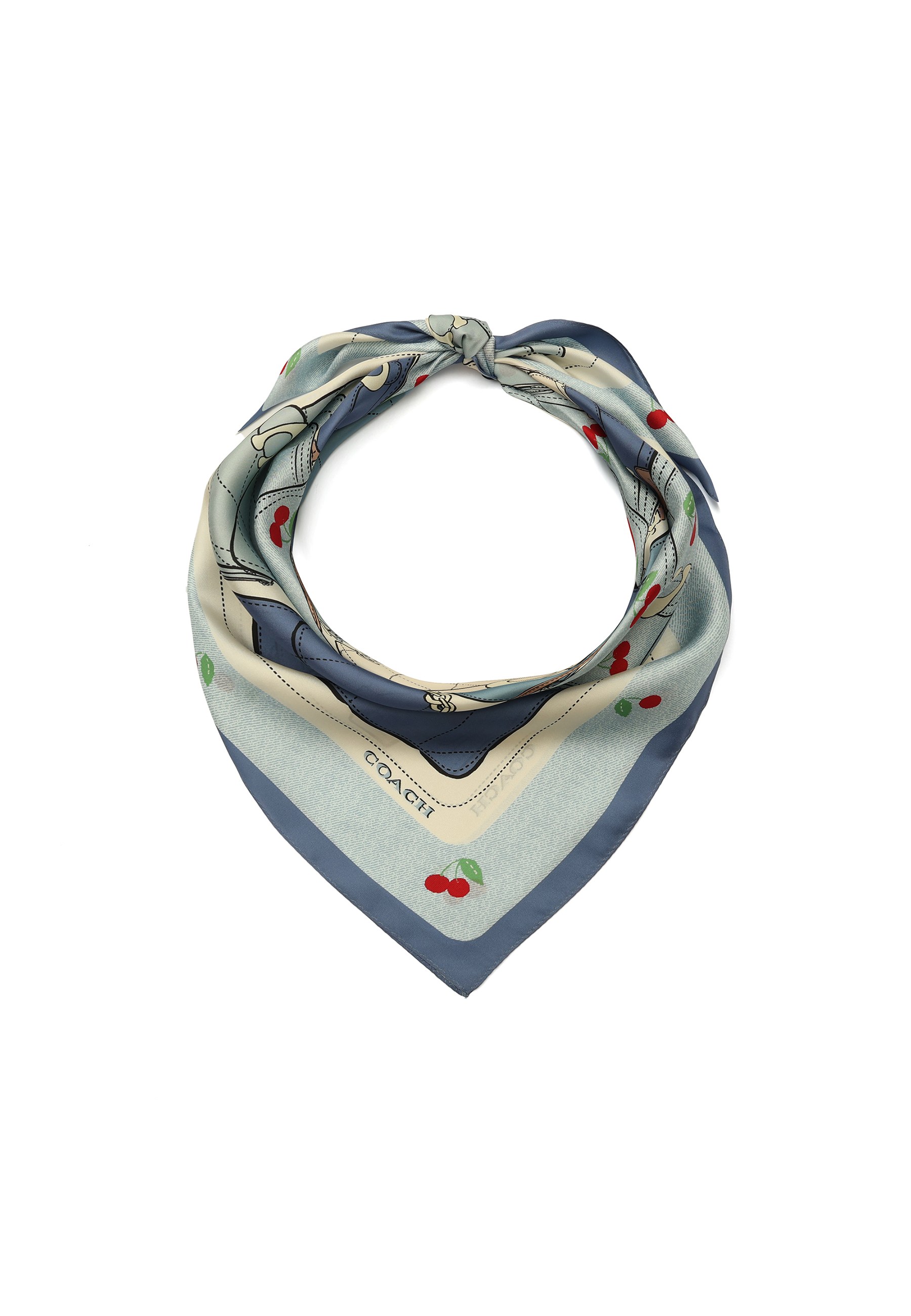 Tabby Cherry Printed Silk Square