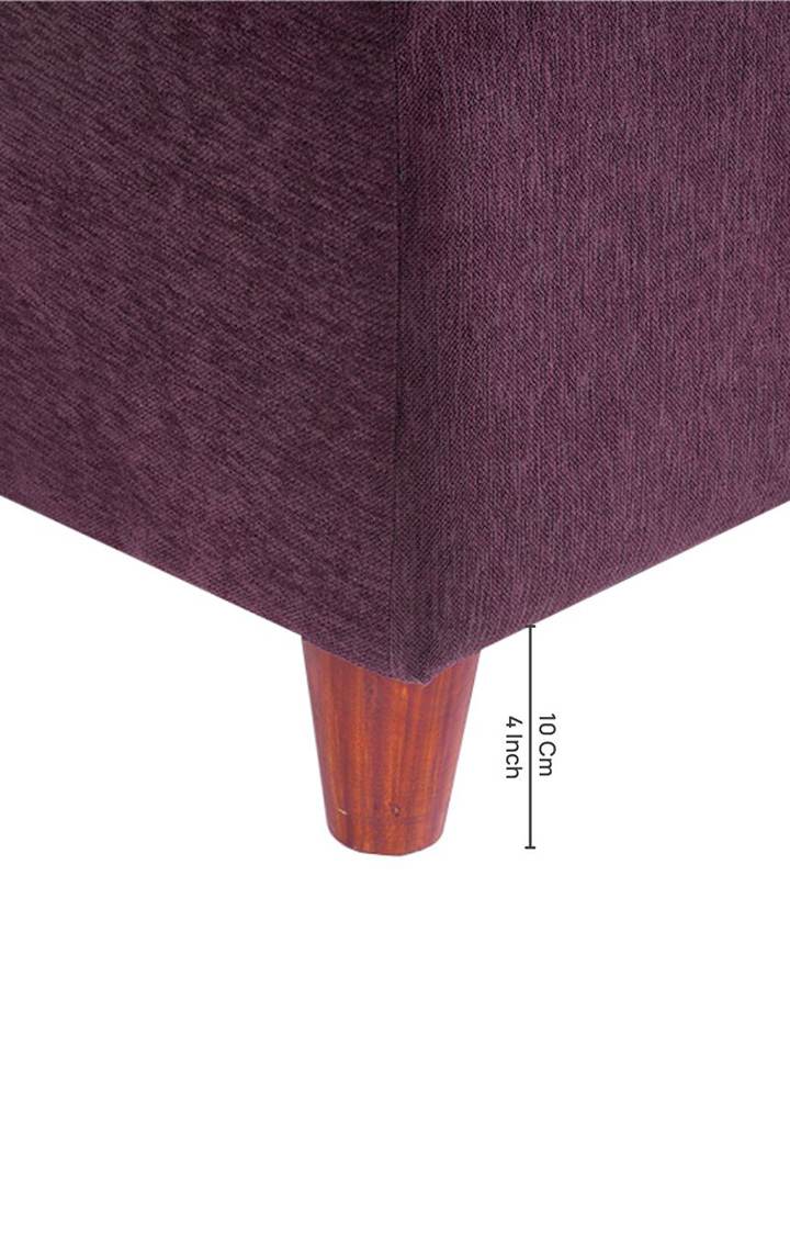 neudot Hailey Fabric Ottoman | Entry Way Stool | Wooden Legs | Paradise Purple Colour
