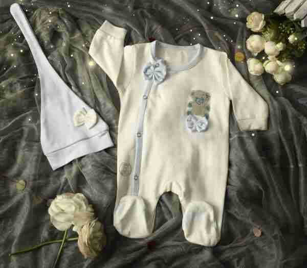 Baby Blue Bloomer Romper Set