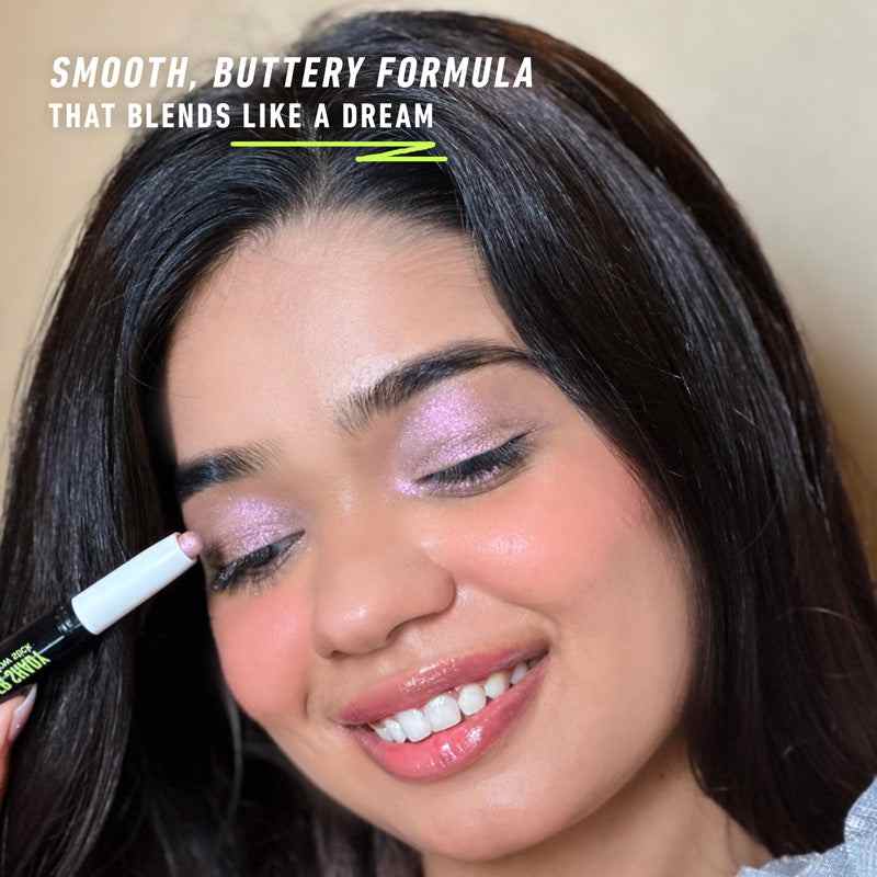 Elitty Eyeshadow Stick | Shimmer | Waterproof | Easy to blend, non creasy, Beginner's Friendly eyeshadow | More than 24 Hour Stay | Rose (Pink), 1.7g