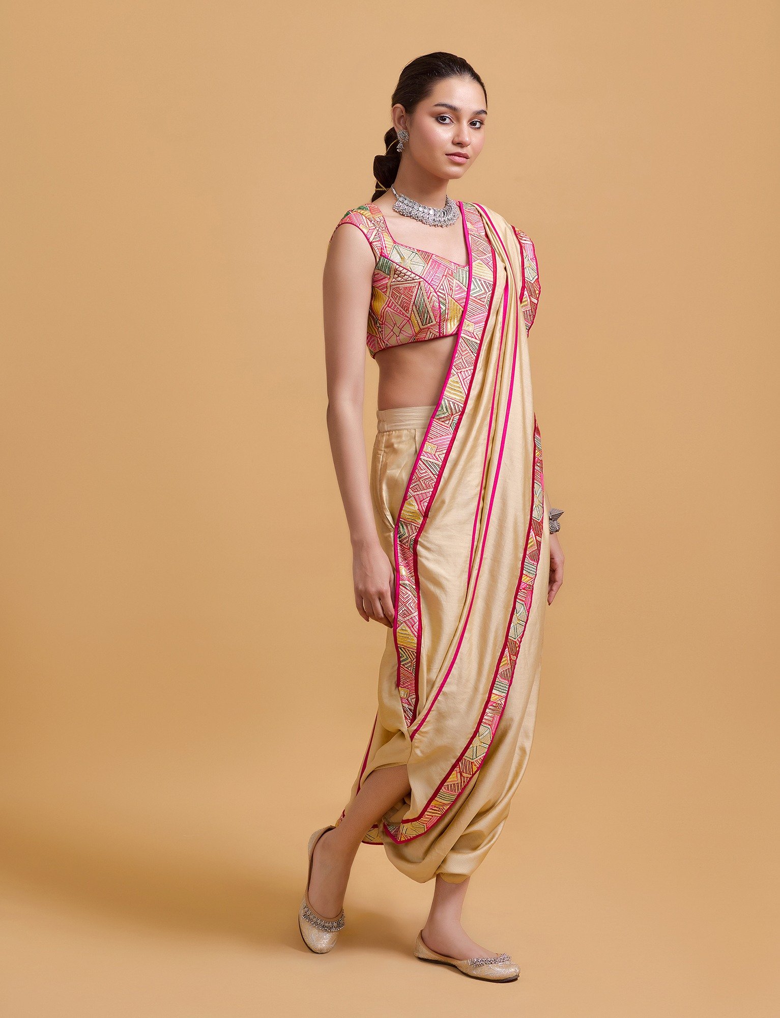Mithai Beige Harem Saree